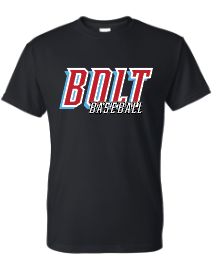 Bolt Bseball Black T shirt
