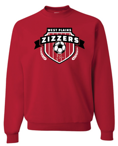 Zizzer Soccer Crewneck Sweatshirt Red Design