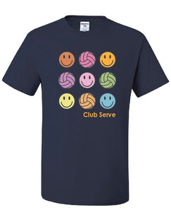 Club Serve Smiley Face Navy T shirt