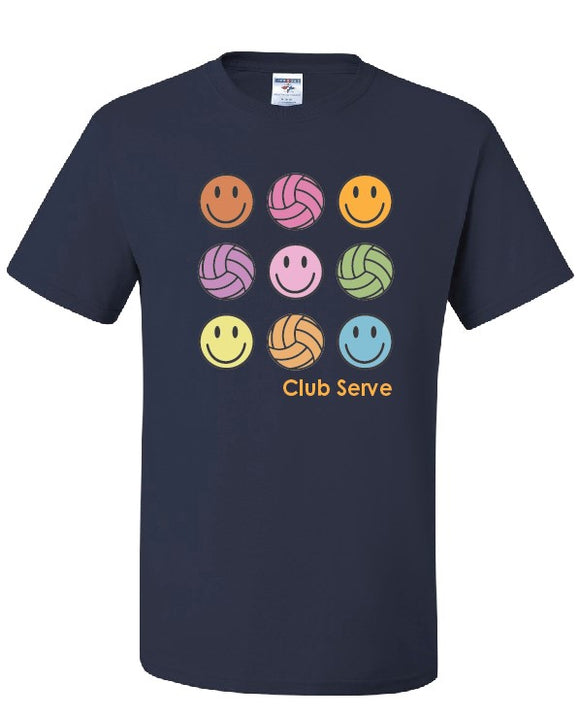 Club Serve Smiley Face Navy T shirt