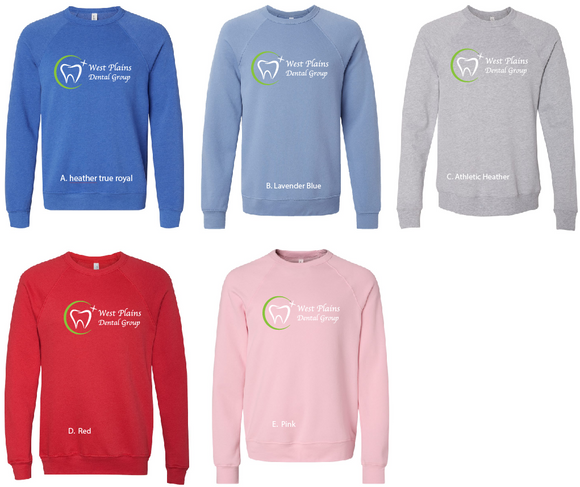 West Plains Dental Group Bella Canvas Crewnecks