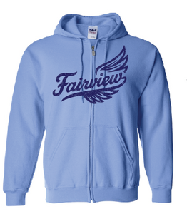 Fairveiw Flyers Blue Zip Up Hoodie