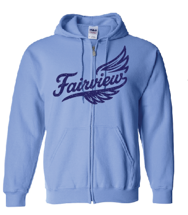 Fairveiw Flyers Blue Zip Up Hoodie