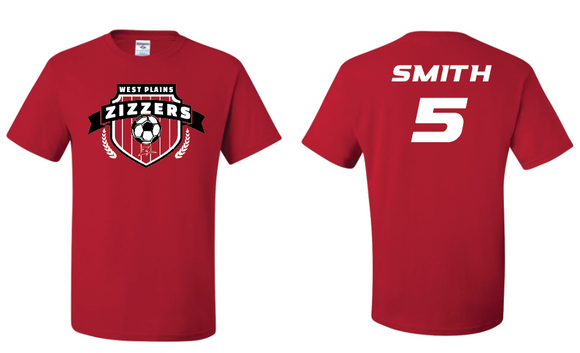 Zizzer Soccer PERSONALIZED Red Design