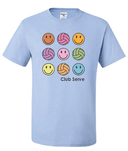 Club Serve Smiley Face Light blue